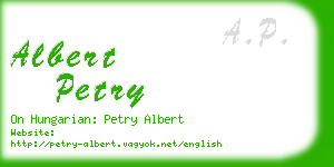 albert petry business card